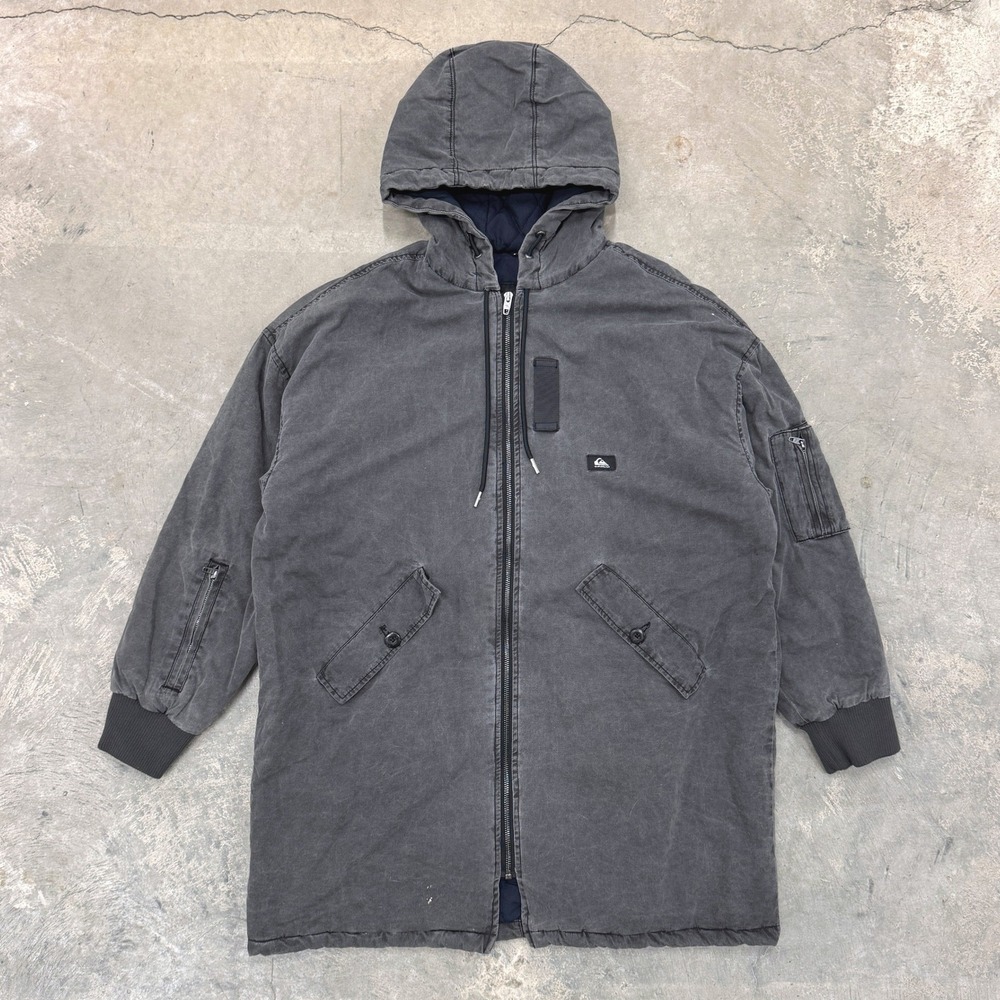 Quiksilver Shaper Shelter Women's Zip Up Grey Parka Jacket - Medium
